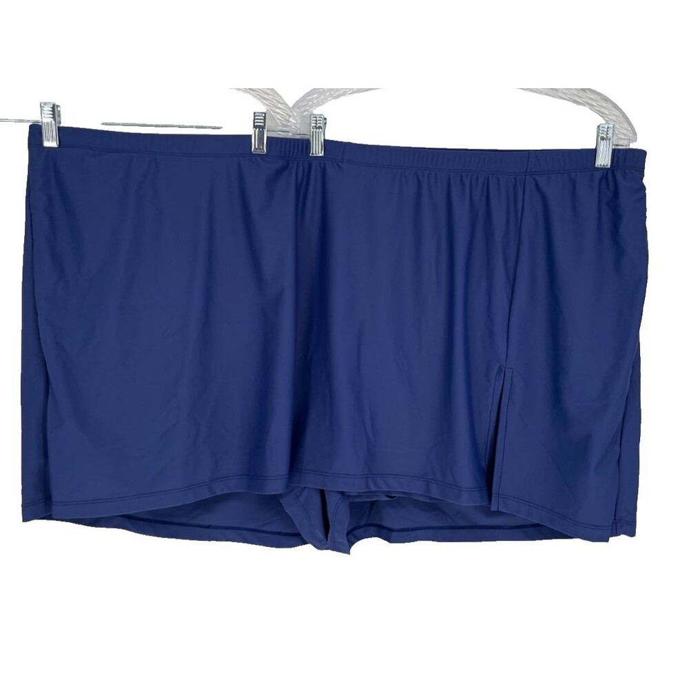 Catherines Swim Skirt Womens Size 4X Navy Blue Solid Bathing Suit Skort Plus